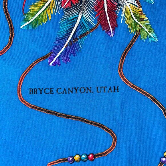 Vintage Graphic T-shirt Sz MED 90s Bryce Canyon Utah Native Horse MADE IN USA - Picture 5 of 11